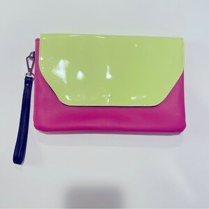 No Boundaries Stylish Pink and Green Envelope Clutch
